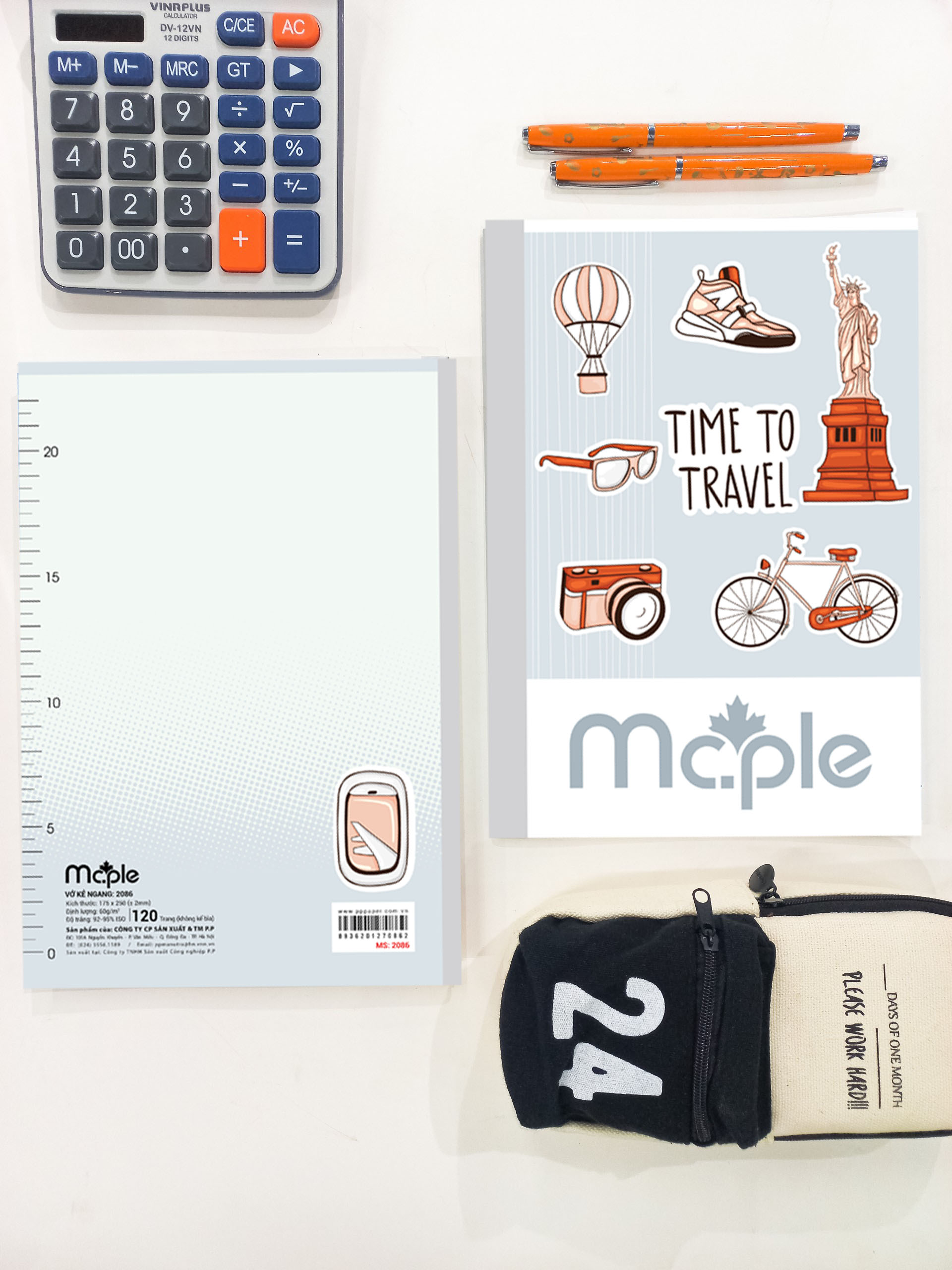 [THIẾT KẾ 2024] Vở kẻ ngang B5 MC.PLE Mc.ple 120 trang TRAVEL MS2086, định lượng 60gsm, độ trắng 92% ISO - Sổ tập vở chất lượng, bám mực tốt