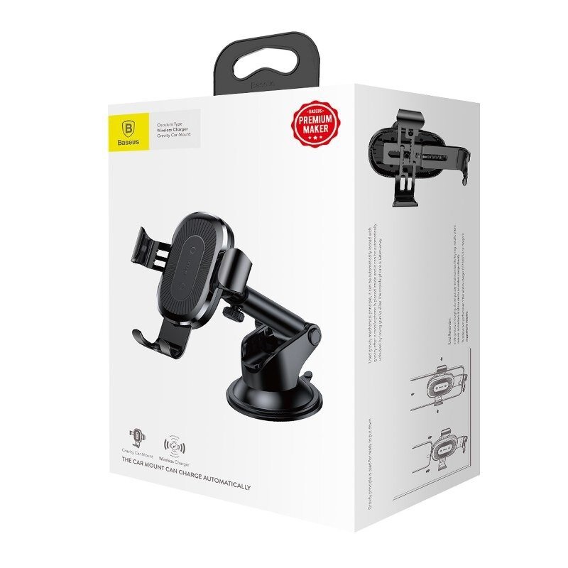 Bộ đế giữ điện thoại Baseus Wireless Charger Gravity Car Mount WXYL-A01- hàng chính hãng