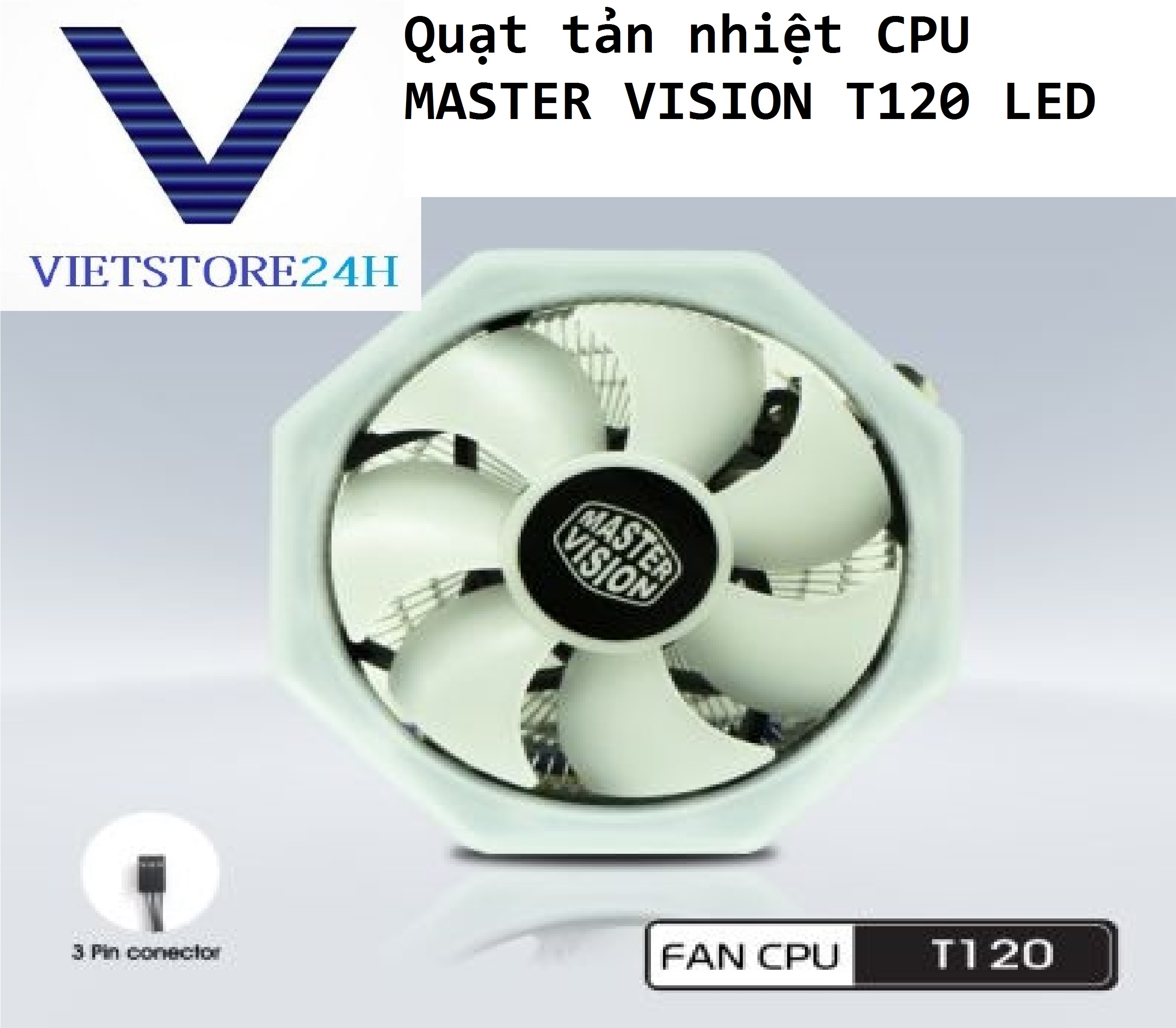 Quạt tản nhiệt CPU MASTER VISION T120 LED VT - Hàng chính hãng