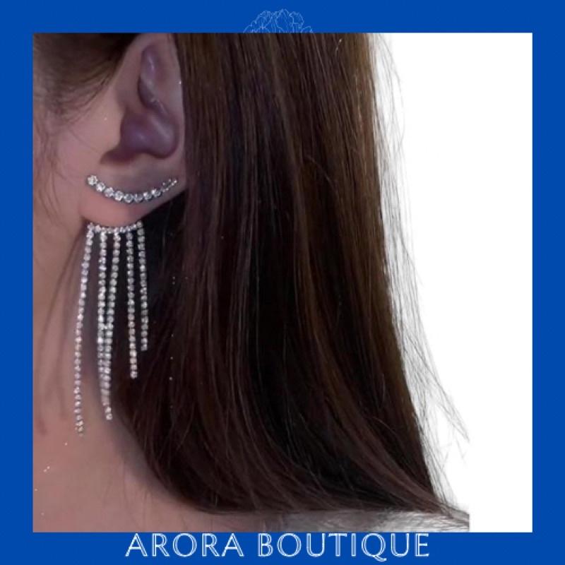 Hoa tai kiểu mới đính đá dáng dài- Arora boutique