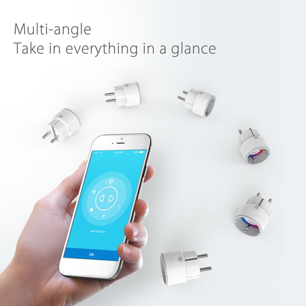 Smart Wi-Fi Plug Wireless Wifi Socket APP Remote Control Voice Control Schedule Timer Smart In-wall Socket Outlet 16A 3680W White