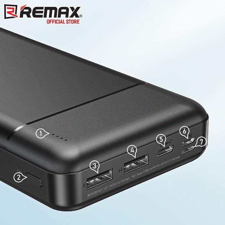 Pin Sạc Dự Phòng 30.000mAh Remax RPP-167 Lango Series Fast Charing 2.1A Tích Hợp 2 Cổng USB