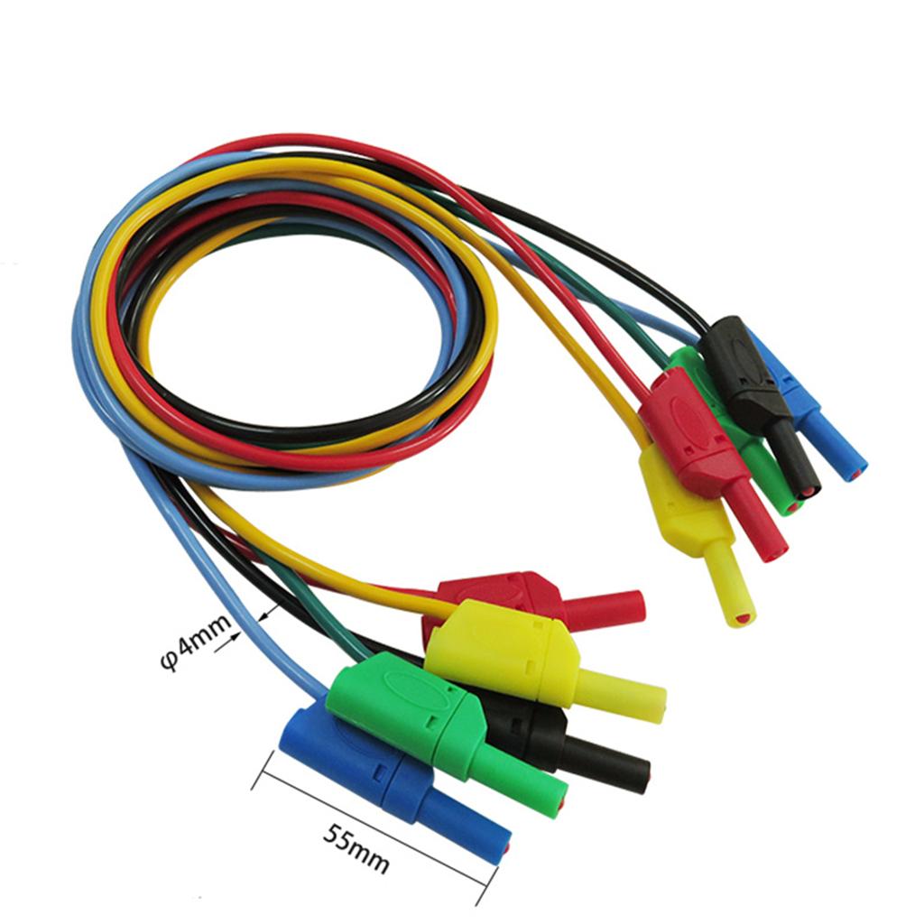 5pcs 4mm Banana to Banana Plug Silicone 1M Test Cable for Multimeter