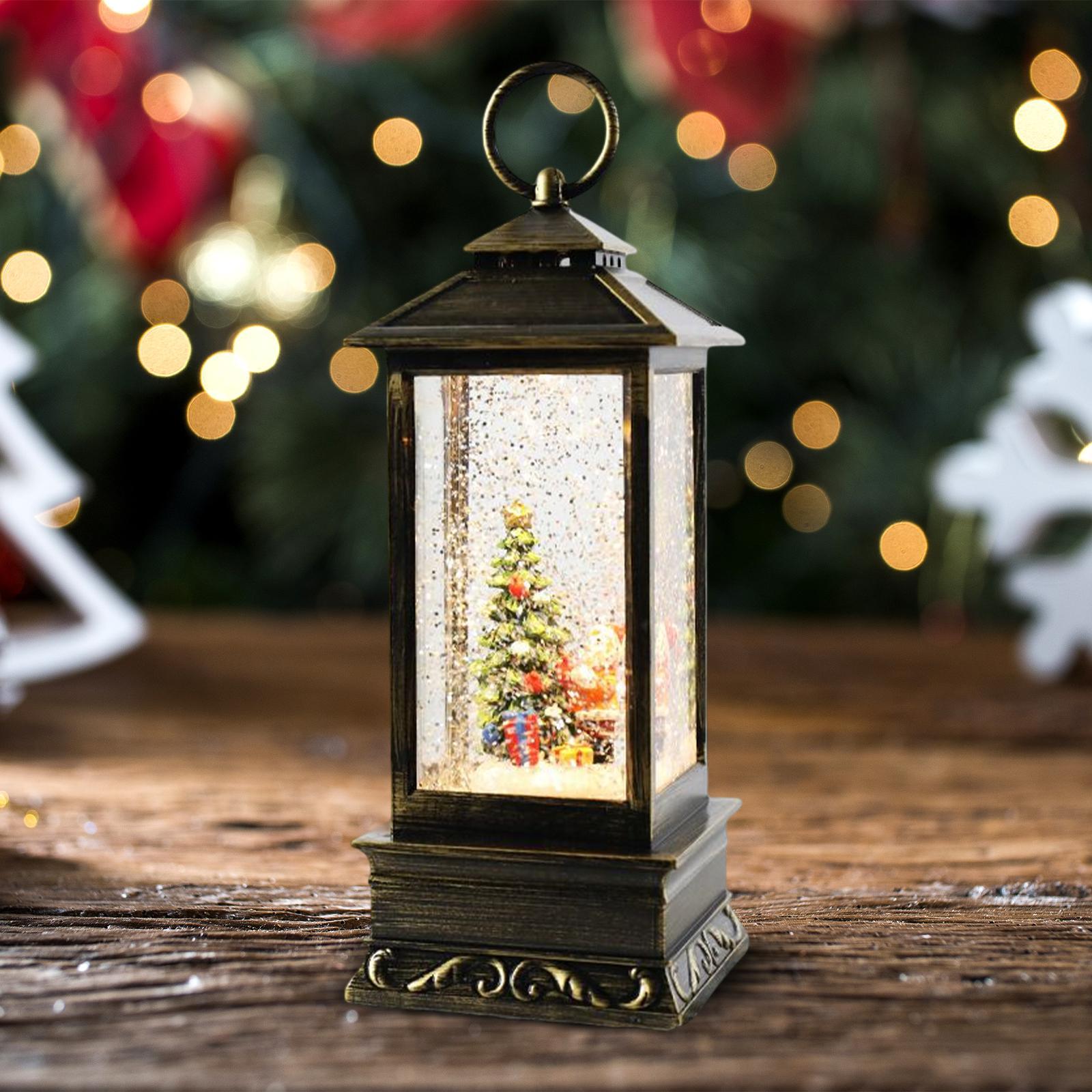 Portable Christmas Scene Music Box Lantern Christmas Tree