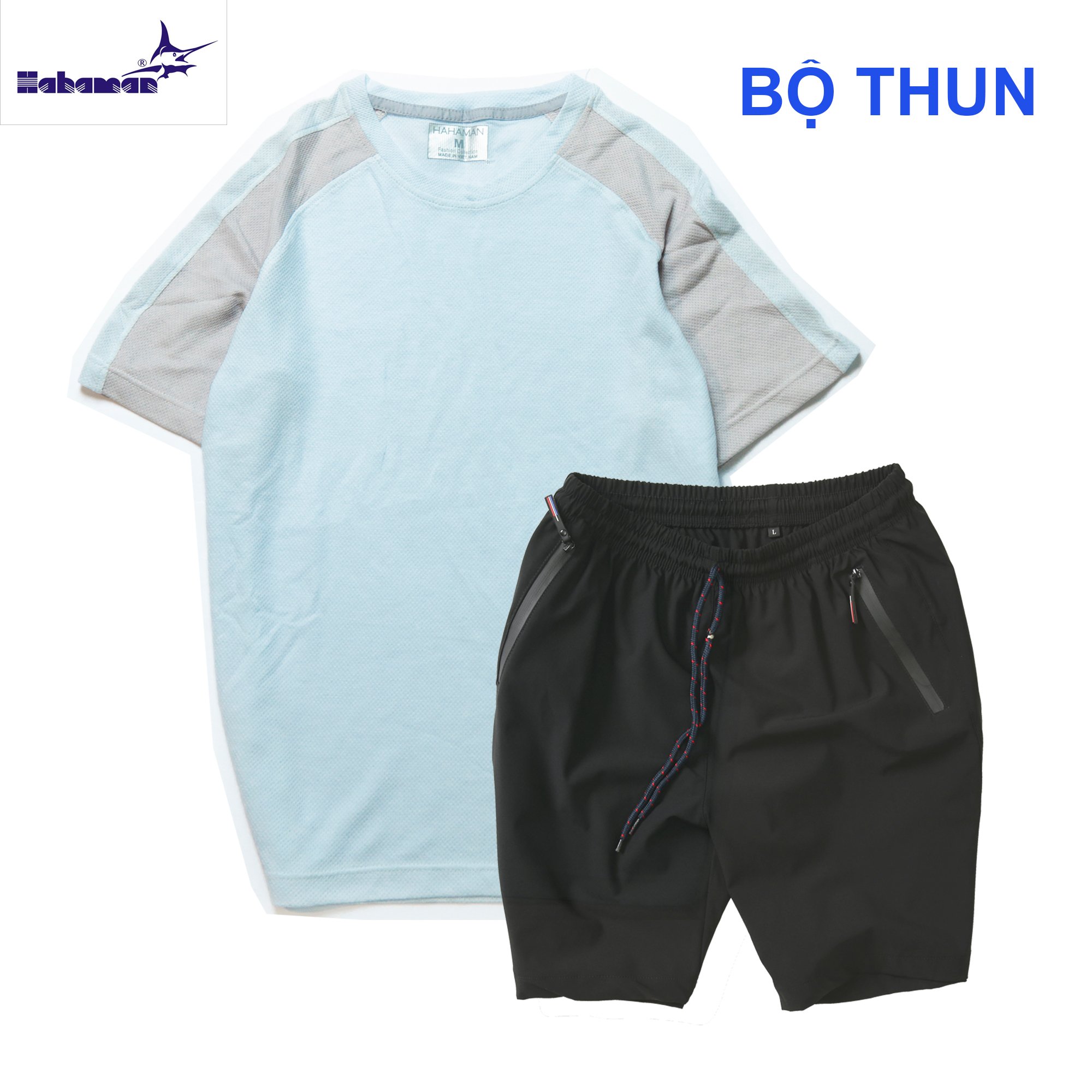 Bộ thun thể thao mùa hè phối màu thoáng mát BTP01070