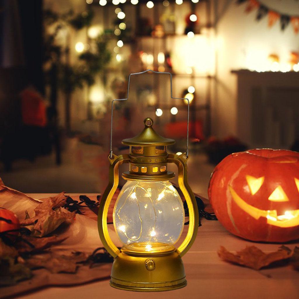 2Pcs Decorative Oil Lamp Christmas LED Lantern Lamp Hanging Lantern for Home