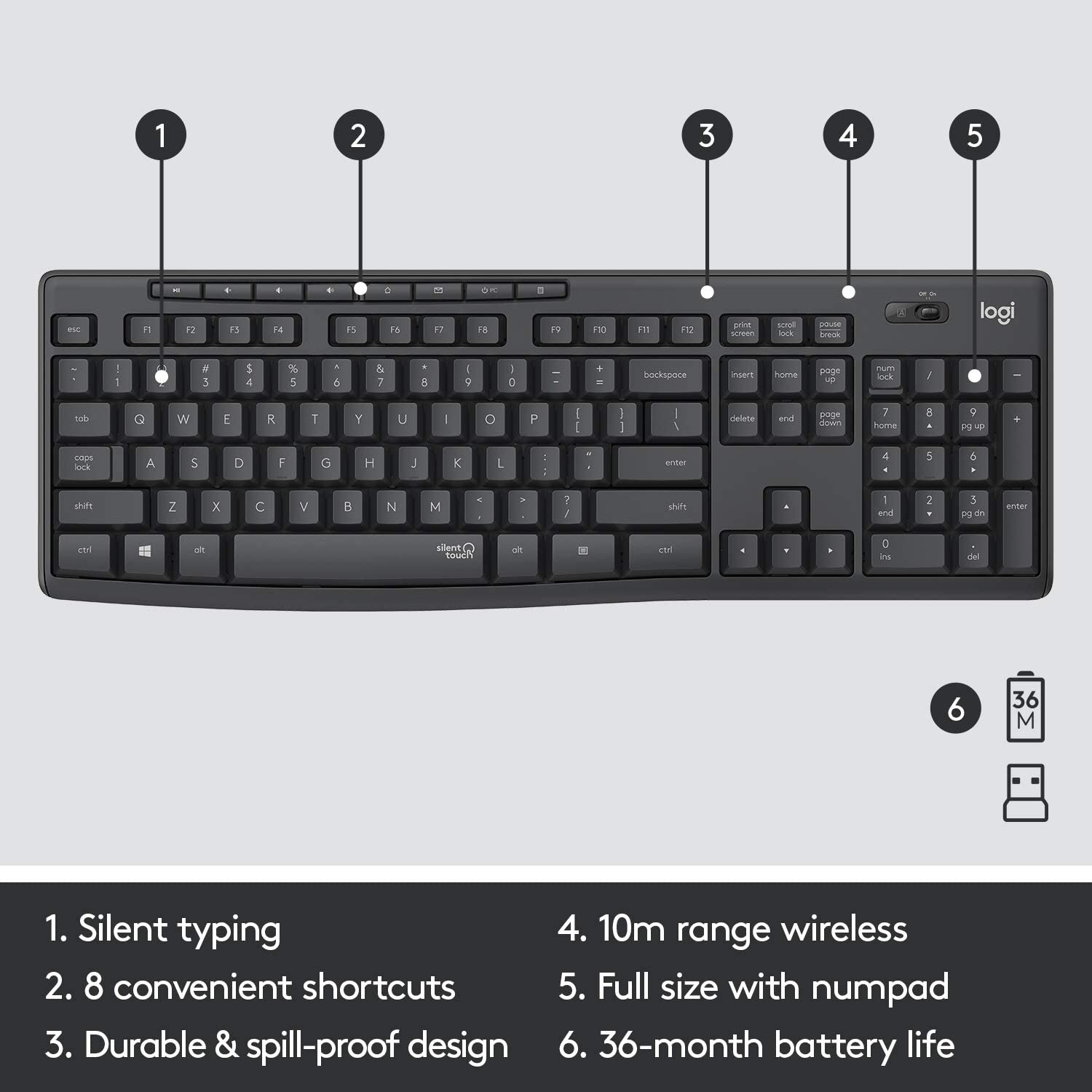 Bộ Bàn phím + Chuột không dây Logitech MK295- Hàng chính hãng