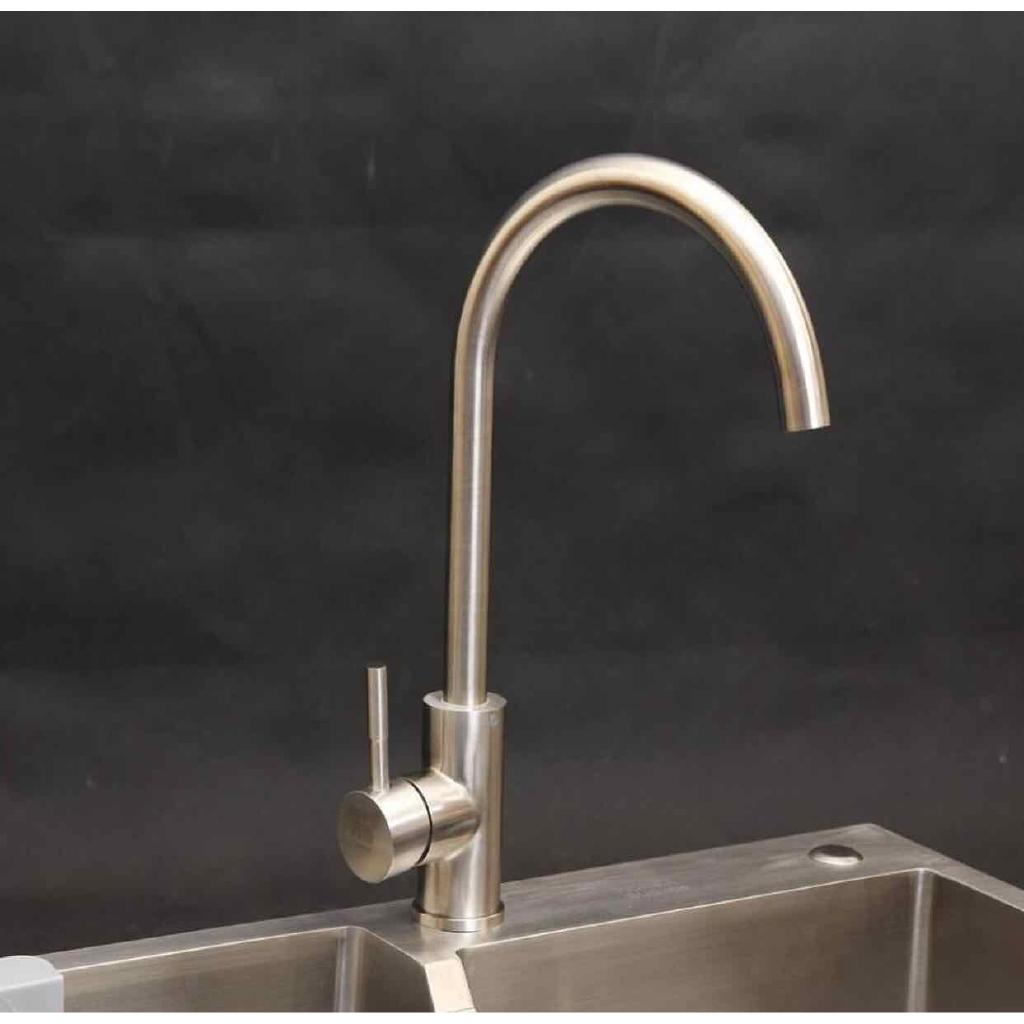 Vòi chén lạnh phi 24 inox 304,vòi rửa bát inox,vòi chậu chén inox 304,4002