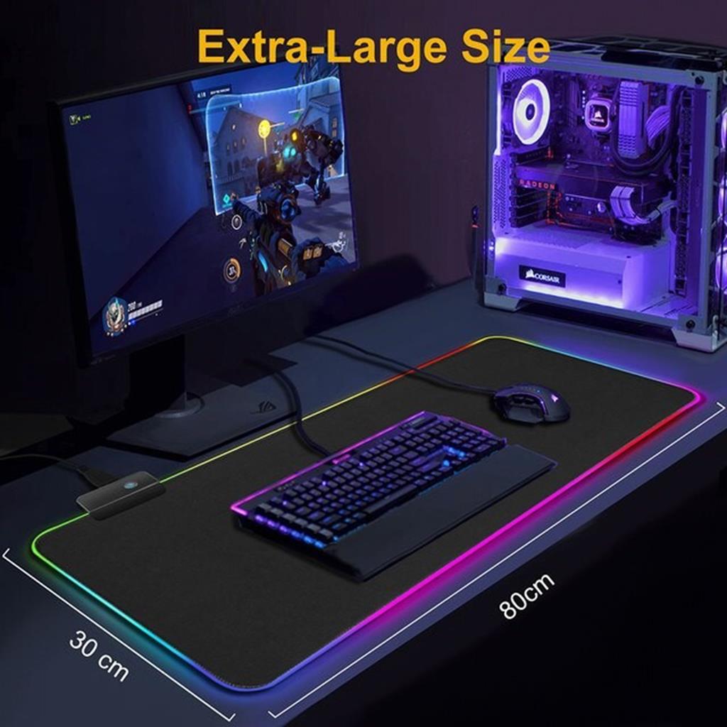 Bàn di chuột LED RGB miếng lót chuột gaming bo viền led nhấp nháy cỡ lớn nhiều size, chất liệu cao cấp - hàng chính hãng Vinetteam