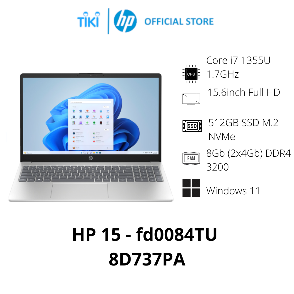 Laptop HP 15 fd0084TU 8D737PA  - Hàng Chính Hãng