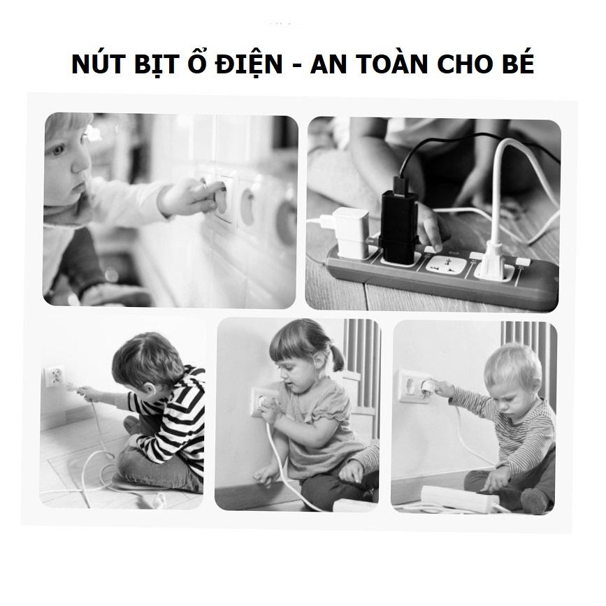 Nút Bịt Ổ Điện Chống Giật 2 Chân Cao Cấp Nhỏ Gọn Chắc Chắn Bảo Vệ An Toàn Cho Bé - TakyHome 8700