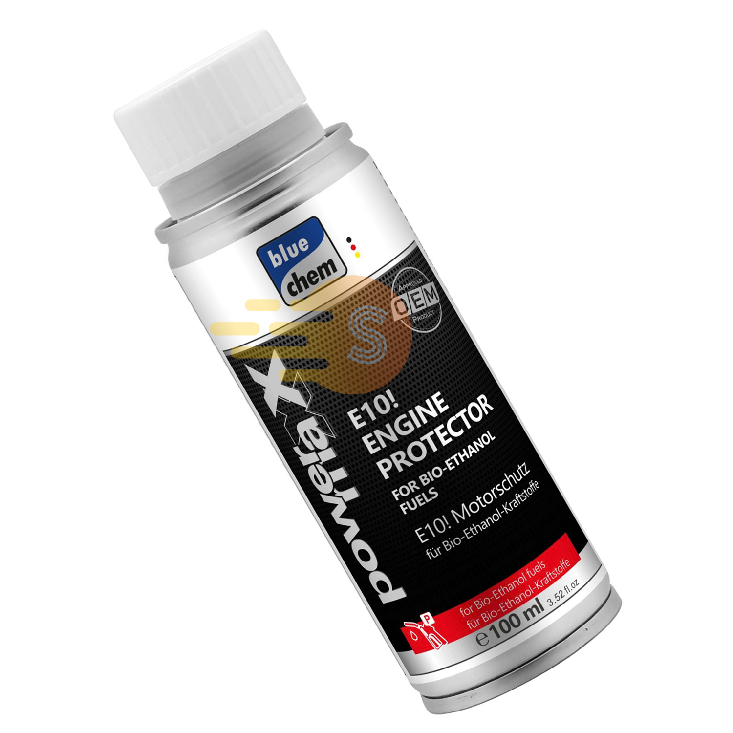 Phụ gia xăng E10 cho xe máy bảo vệ động cơ dùng nhiên liệu sinh học ethanol Bluechem 33469E 100ml – Tránh hiện tượng tách cồn, ổn định xăng, không tắt máy
