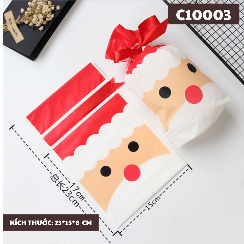 Túi Đựng Bánh Quy Snack Bánh Dứa Giáng Sinh Noel Phụ Kiện Trang Trí Set 50 Túi