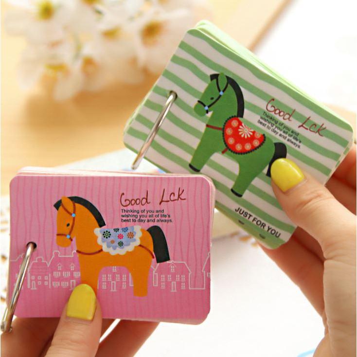 Sổ ghi nhớ Flashcard kèm khoen Ngựa Sắt Tiện Dụng