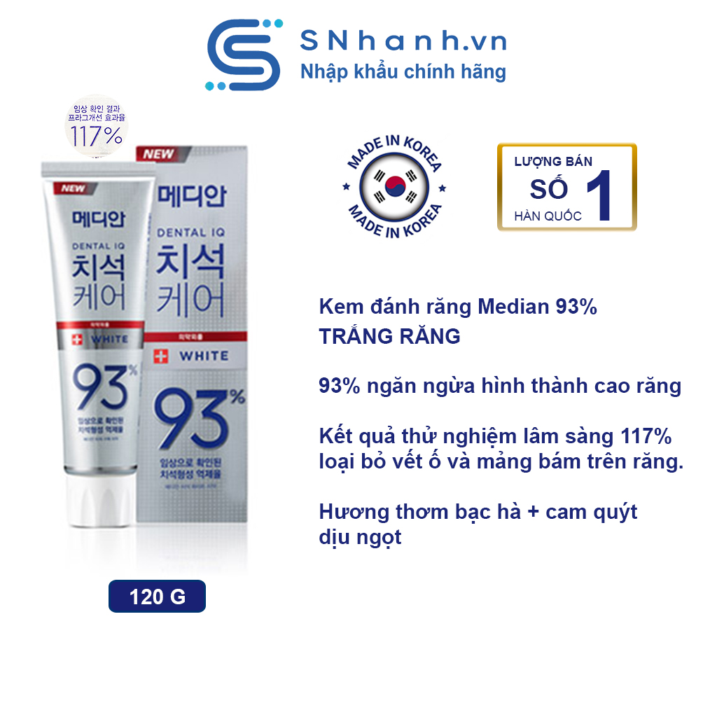 Kem đánh răng Median 93% Hàn Quốc 120g