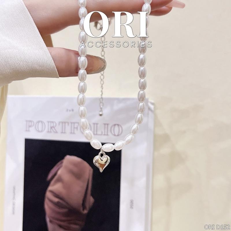 Dây chuyền nữ chuỗi hạt mặt trái tim Kiera sang trọng thời trang ORI ACCESSORIES D152