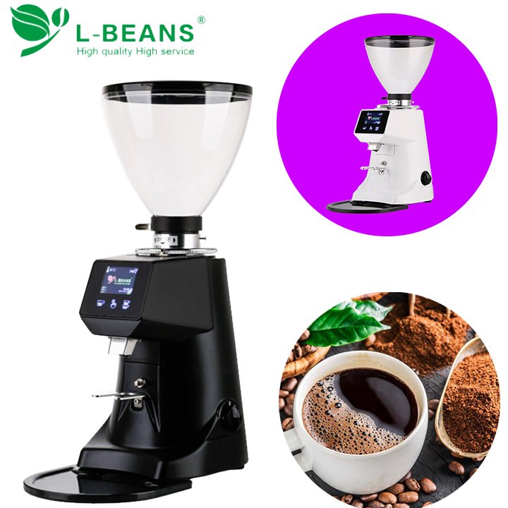 Máy xay hạt cà phê chuyên nghiệp công suất lớn dùng cho quán cà phê thương hiệu L-Beans A80, điều chỉnh độ mịn theo nhu cầu, bảng điều khiển điện tử dễ thao tác- Hàng chính hãng