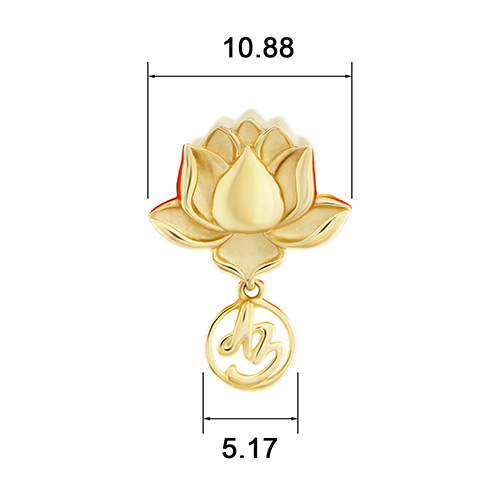 Charm An Liên Vàng 14k LLF243 Huy Thanh Jewelry