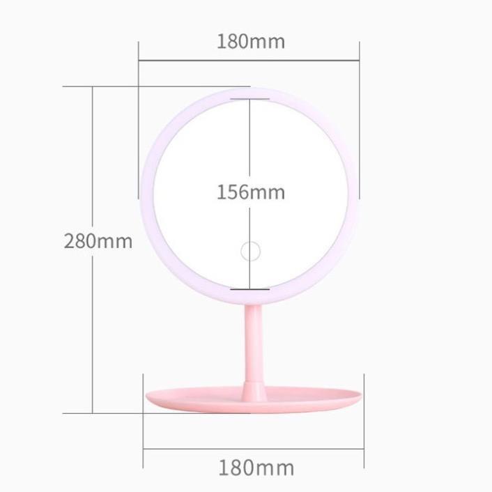 Gương soi trang điểm để bàn có đèn led cảm ứng 3 cấp độ cao cấp