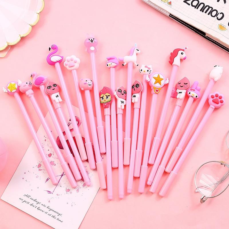 Bút bi mực gel cute SET 10 BÚT nét ngòi 0.5mm theo tone màu kèm túi xinh