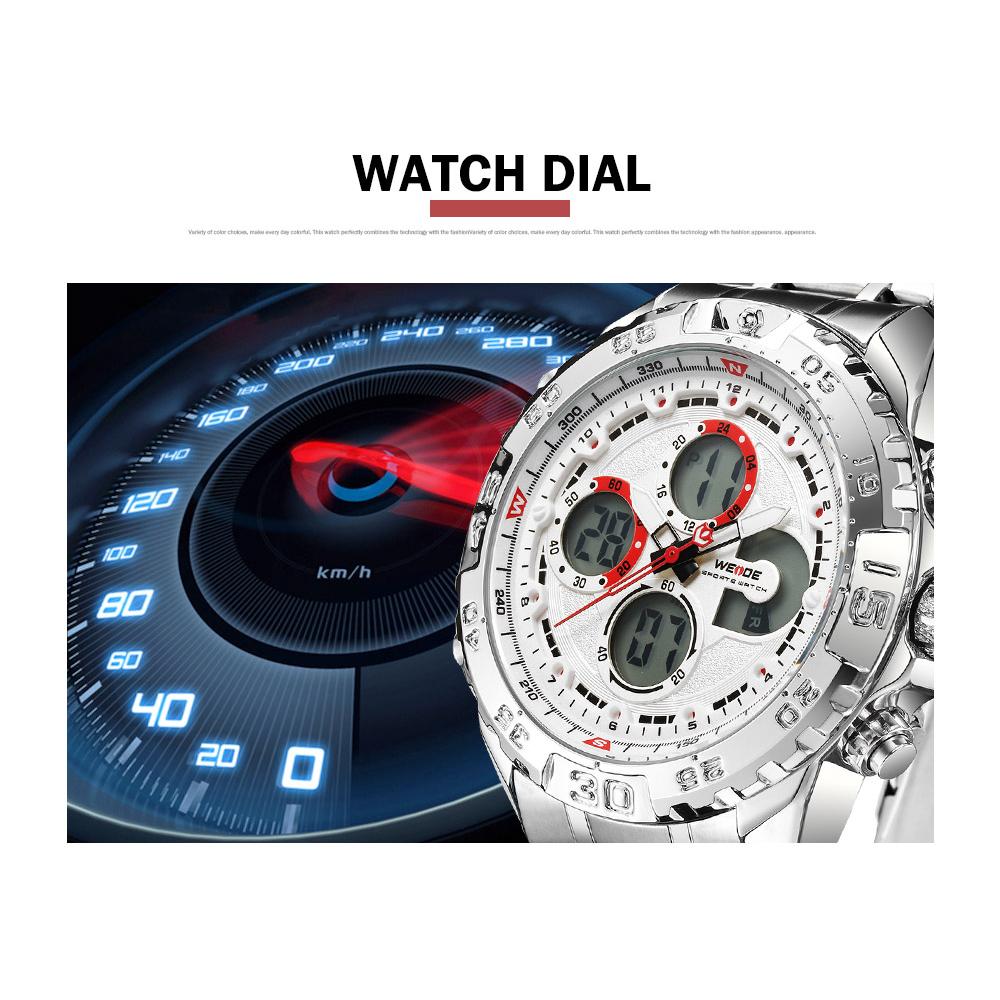 Đồng hồ điện tử kỹ thuật số Quartz Bộ hẹn giờ chống thấm nước Nam doanh nhân WEIDE WH6909