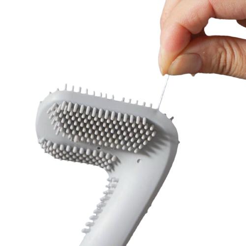 Chổi Cọ Toilet Bồn Cầu nhà tắm Silicon thông minh đầu L cọ sạch sâu, chống xước men sứ