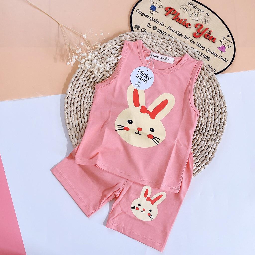 Bộ ba lỗ chất cotton 100% - Bộ ba lỗ minky mom in họa tiết lợn cam cho bé ( cân nặng từ 8-19kg) (1471