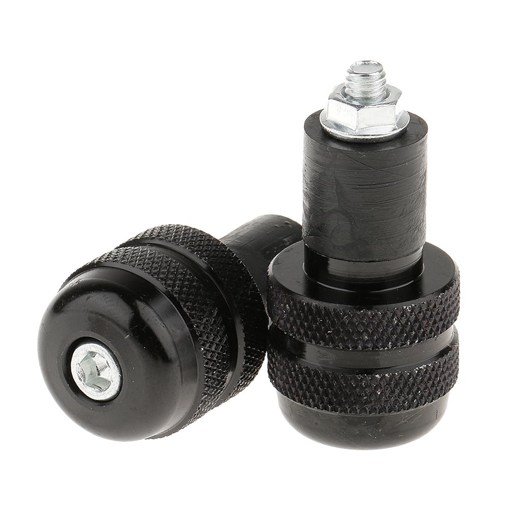 Black Universal Motorcycle Double Bar End for Handlebar 7/8" 22mm