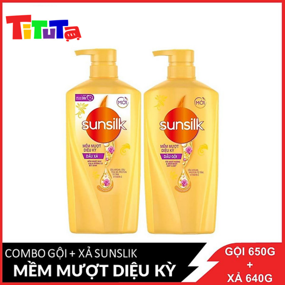 Combo Gội Xả Sunsilk Mềm Mượt diệu kỳ 650g / 640g