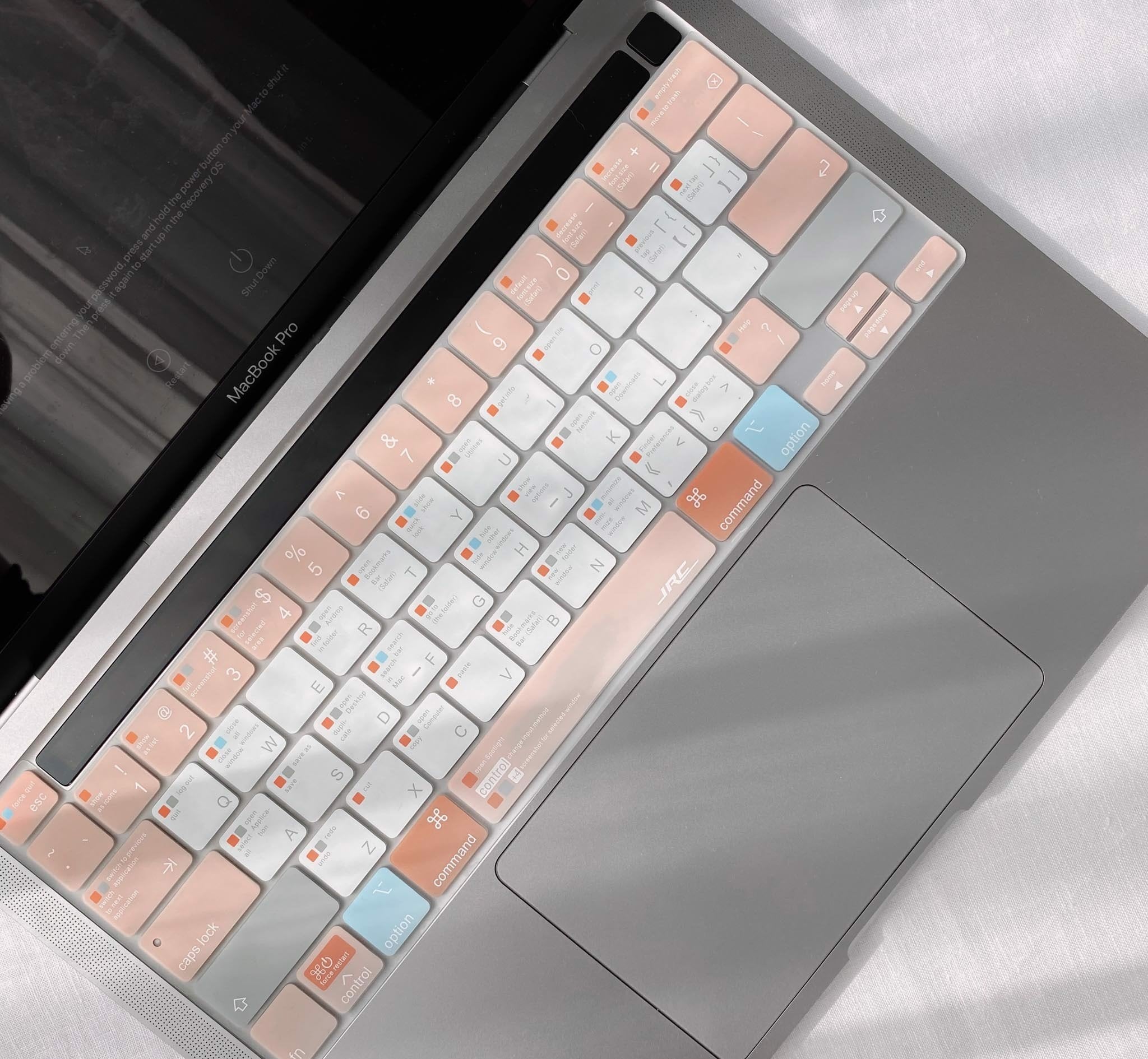 Miếng lót, Phủ Bàn Phím Macbook JRC Shortcut - Mix Orange - Chất liệu TPU cao cấp, Chống nước, bụi bẩn - Hàng Chính Hãng