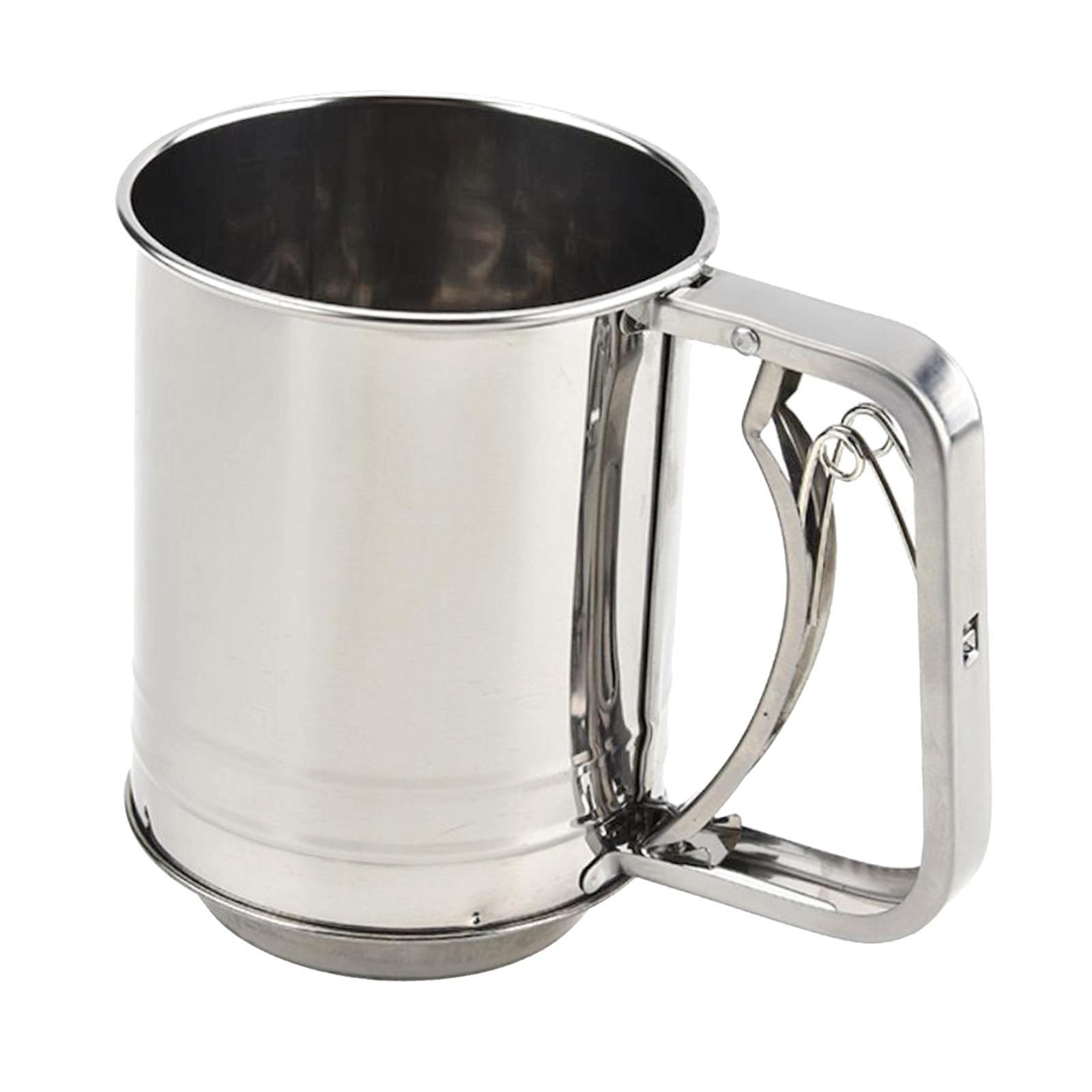 Stainless Steel Flour Sifter  3-Cup Shaker Double Layer