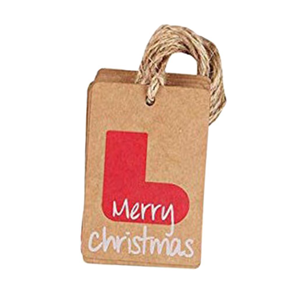 100PCS/Set Kraft Paper Christmas Crafts Gift Tags Price Tag