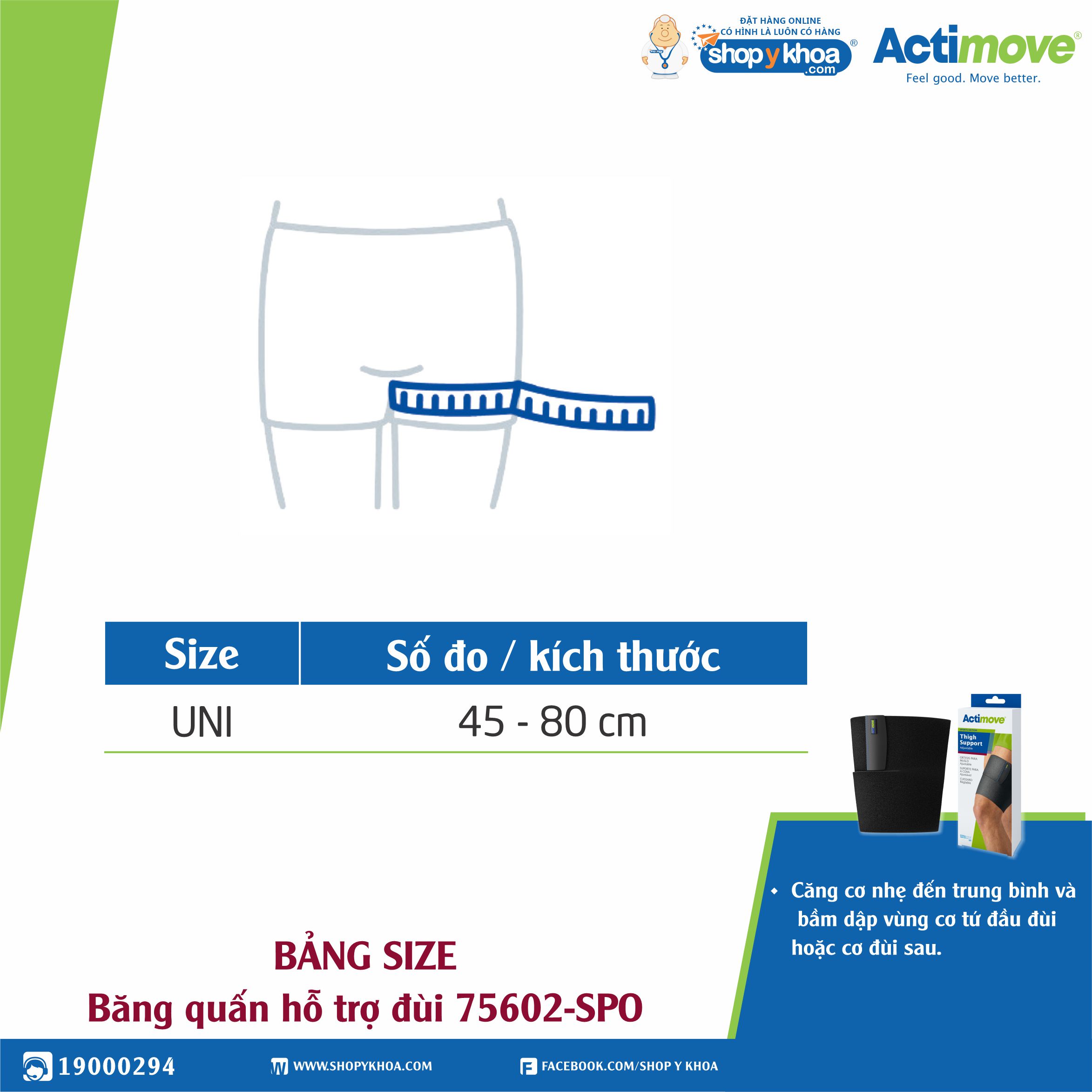 Băng quấn hỗ trợ đùi 75602-SPO Actimove Thigh Support