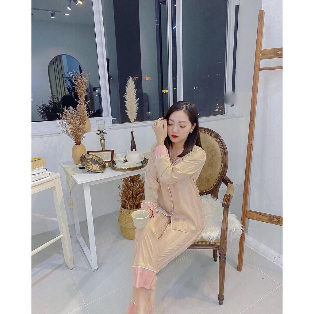 - Set Pijama Lụa Gấm Dài Cao Cấp - Mã L214
