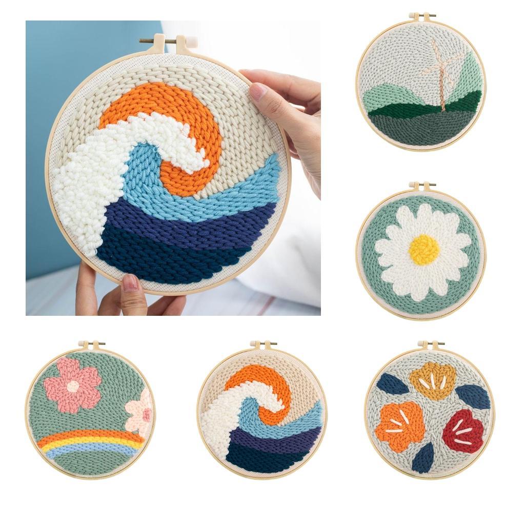 Punch Kit with Punch Bamboo Embroidery Hoop DIY Craft