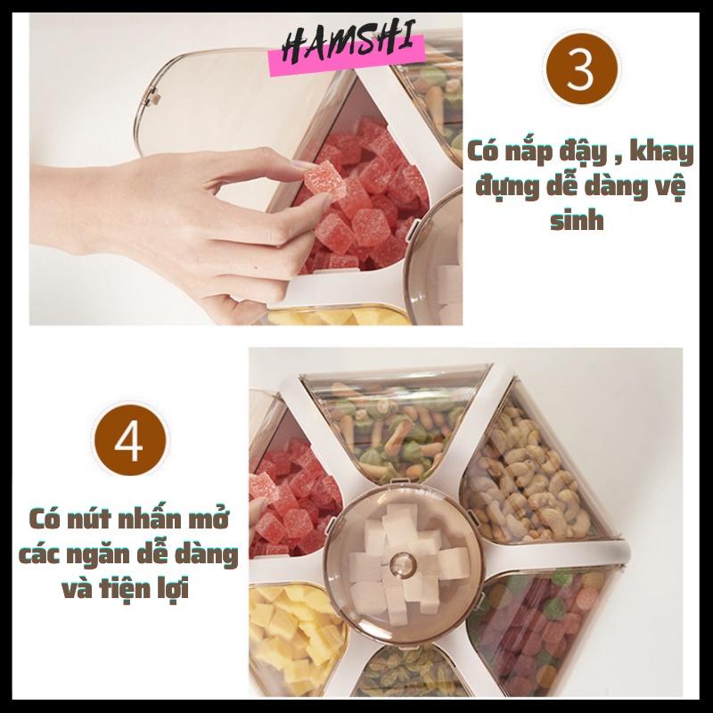 Khay đựng mứt tết có nút bật tiên lợi cao cấp HAMSHI SHOP KAY01