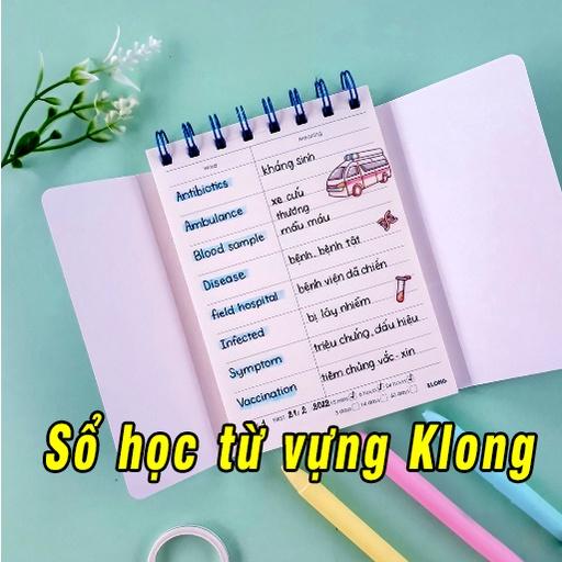 Sổ học từ vựng Klong A6 120 pages Word Study, Sổ lò xo kép học từ mới chính hãng Klong