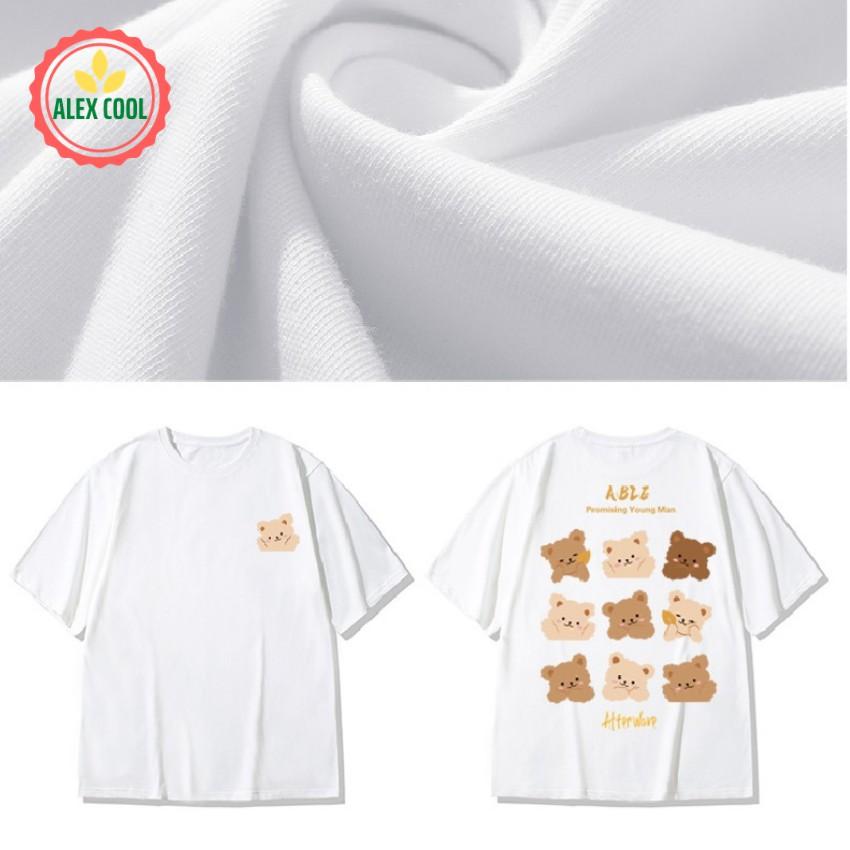 Áo thun nam nữ áo phông nam tay ngắn cổ tròn chất cotton co giãn 4 chiều hình gấu BQUY alex cool