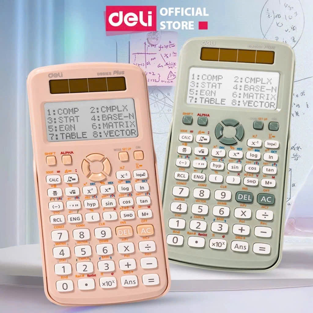 Máy tính Học sinh Cấp 2, kỹ thuật Deli - 417 chức năng - Được phép mang vào phòng thi - ED991ES