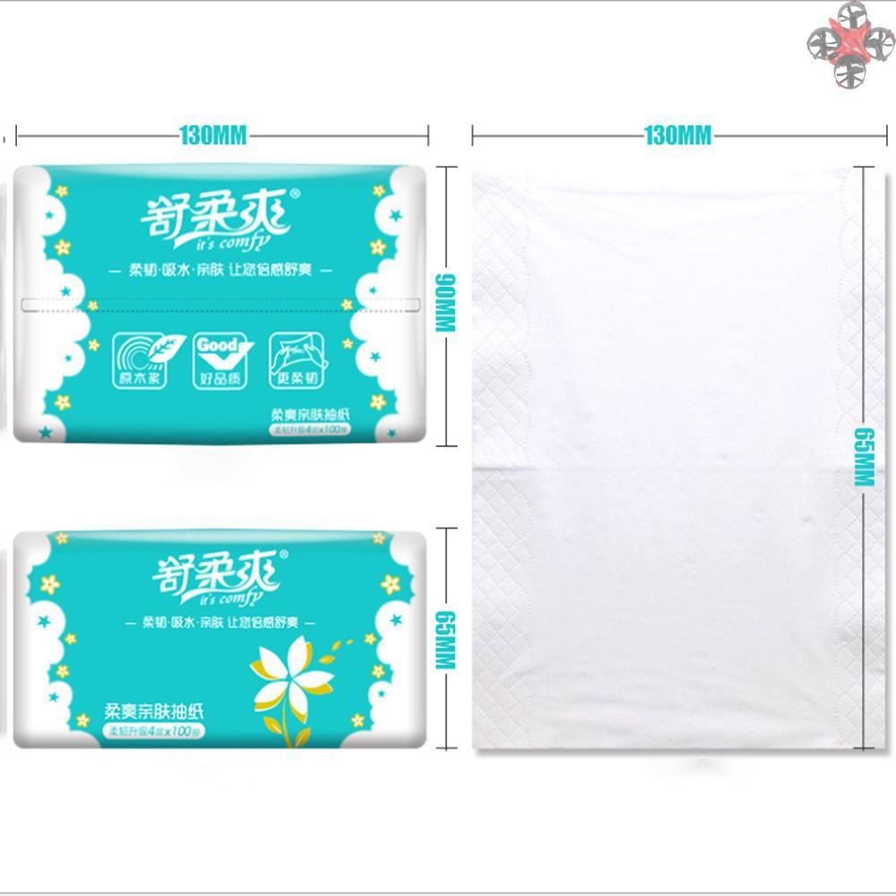 Set 100 Khăn Giấy 4 Lớp Dùng Một Lần Tiện Lợi