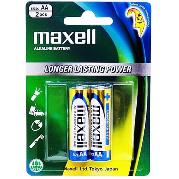 Vỉ 2 Pin AA Maxell Alkaline Longer Lasting Power