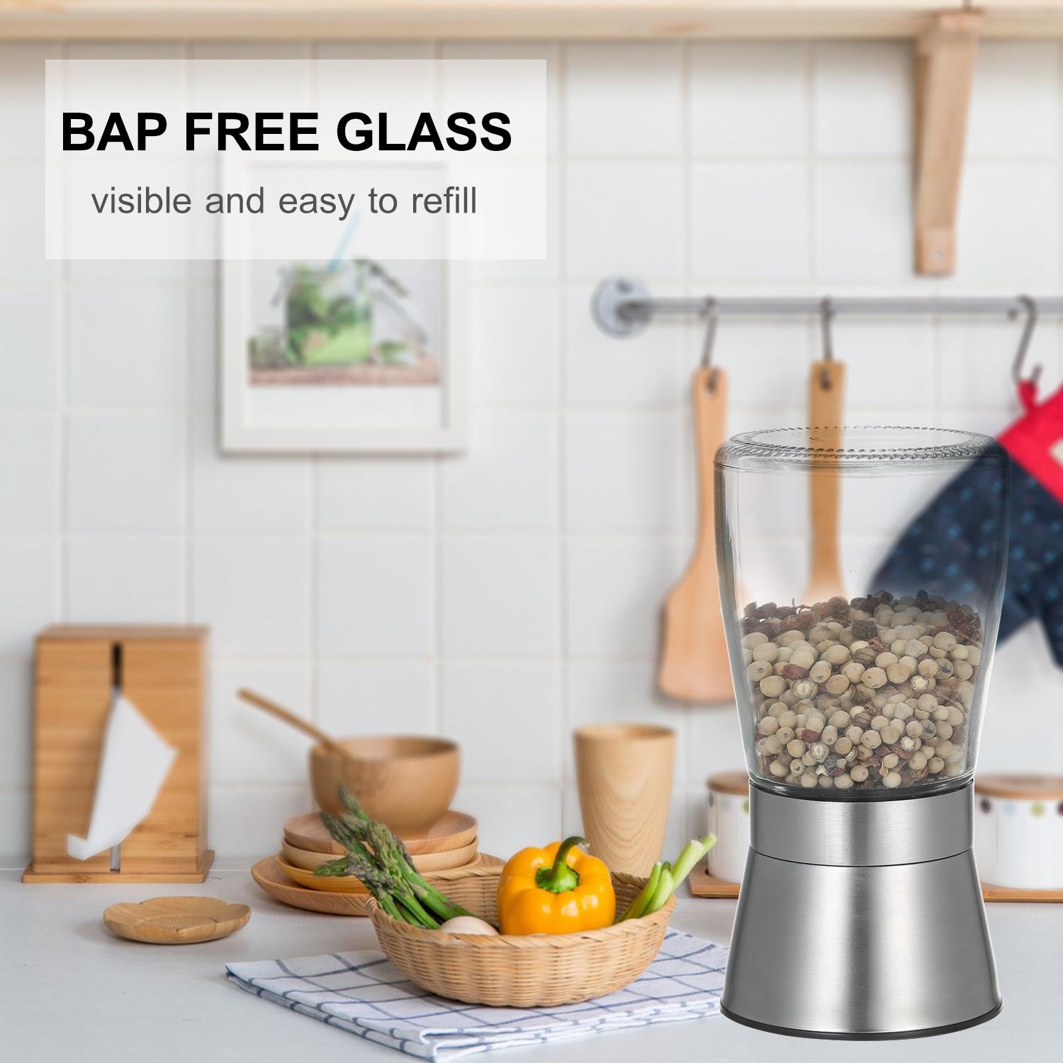 Máy xay muối và hạt tiêu bằng thép không gỉ 304 có nắp đậy