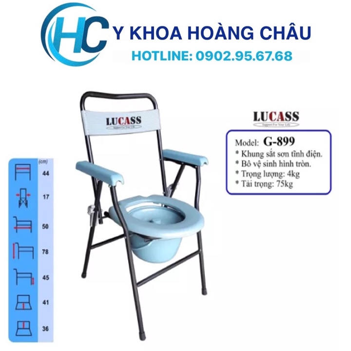 Ghế Bô Vệ Sinh Không Bánh Xe, Khung Sơn, Bô Tròn Lucass G-899( G899 )(Tiêu Chuẩn Mỹ)