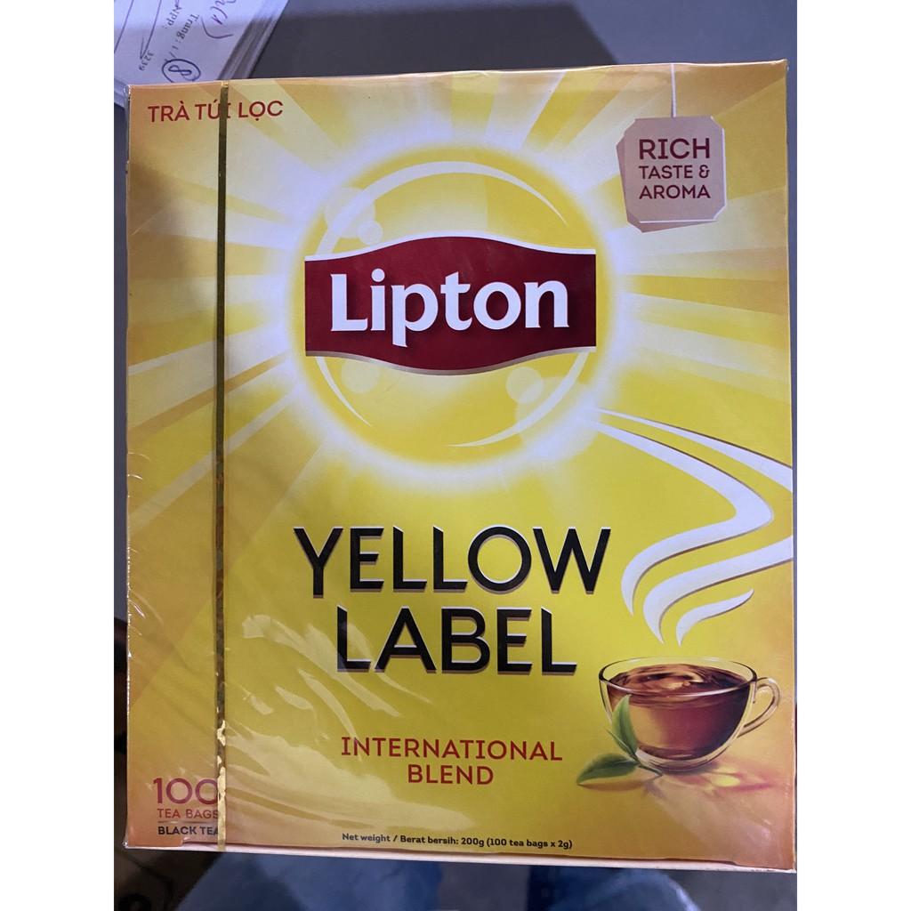 COMBO 2 hộp trà Lipton Túi lọc nhãn vàng Yelow Label Tea 100 gói/hộpX2