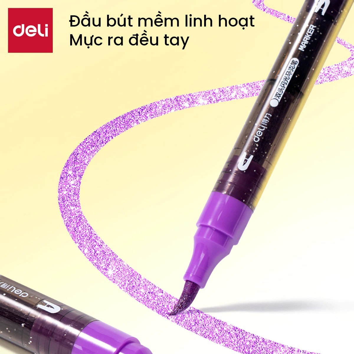 [SALE 39K] Bút Marker Nhũ Kim Tuyến 2 Đầu 12/24/36/48 Màu Cao Cấp Deli Nhũ Sáng Màu Vẽ Anime, Bullet Journey