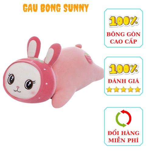 Gấu bông thỏ hồng nằm ️Có Video + Ảnh thật️ Bông mềm mịn, size 40cm