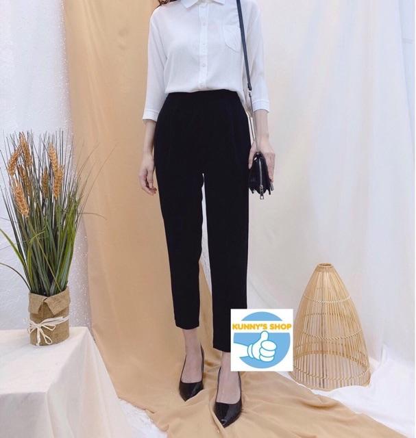 Áo sơ mi oversize trắng 1 túi