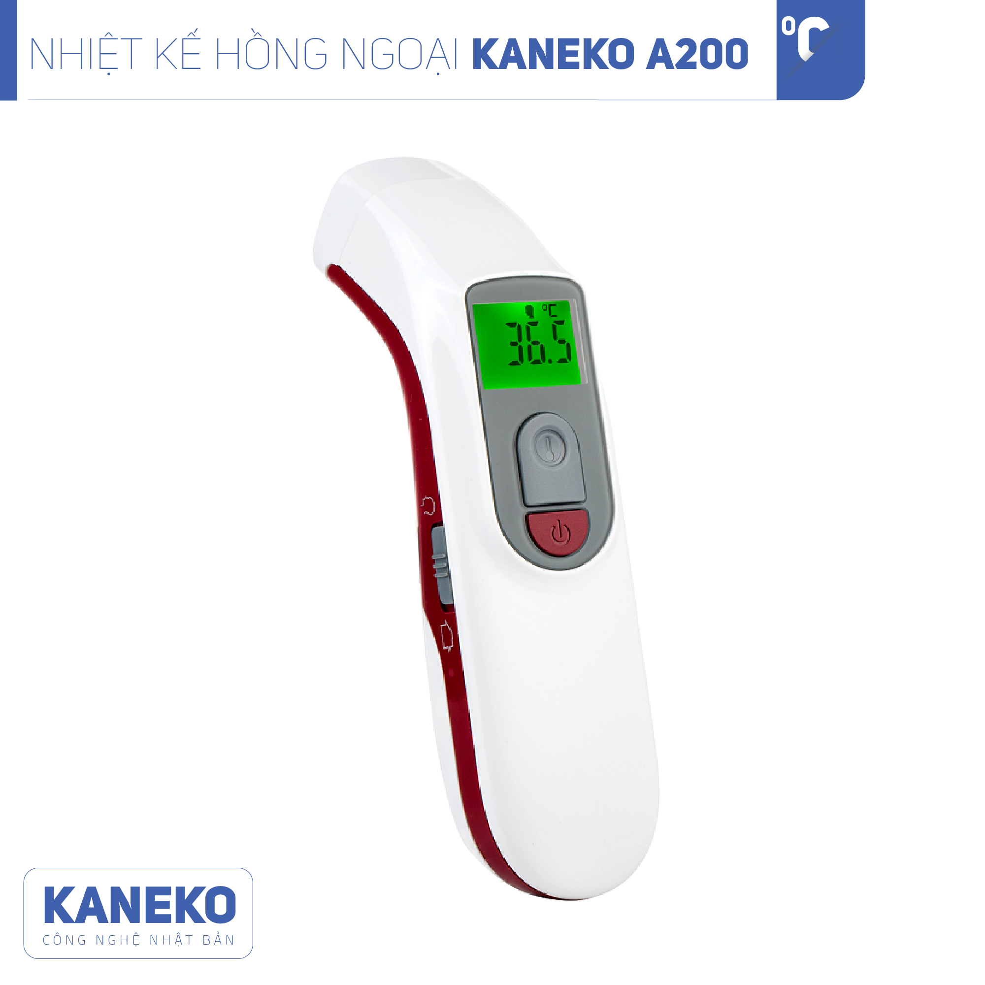 Nhiệt kế hồng ngoại KANEKO A200,Nhiệt kế cầm tay,Nhiệt kế đo trán,Nhiệt kế điện tử,Nhiệt kế đo độ sữa,Nhiệt kế đo nhiệt độ dành cho trẻ em,Máy đo thân nhiệt