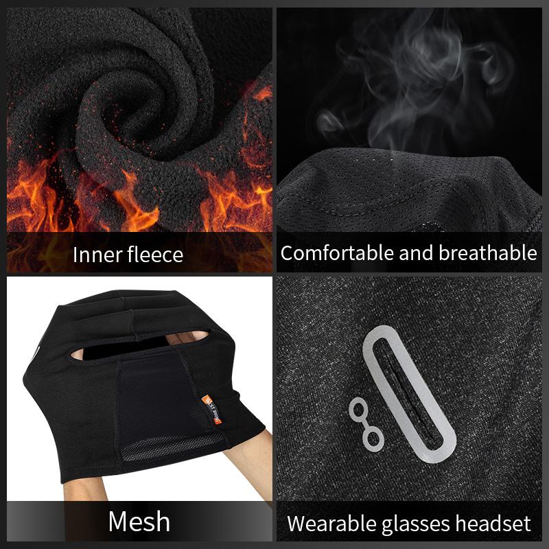 Tây đạp xe mùa đông Balaclava Cycling Cycling Map Windproof Sport Face Vỏ khăn quàng cổ Mũ xe trượt tuyết ngoài trời Color: Long Grey-Hole