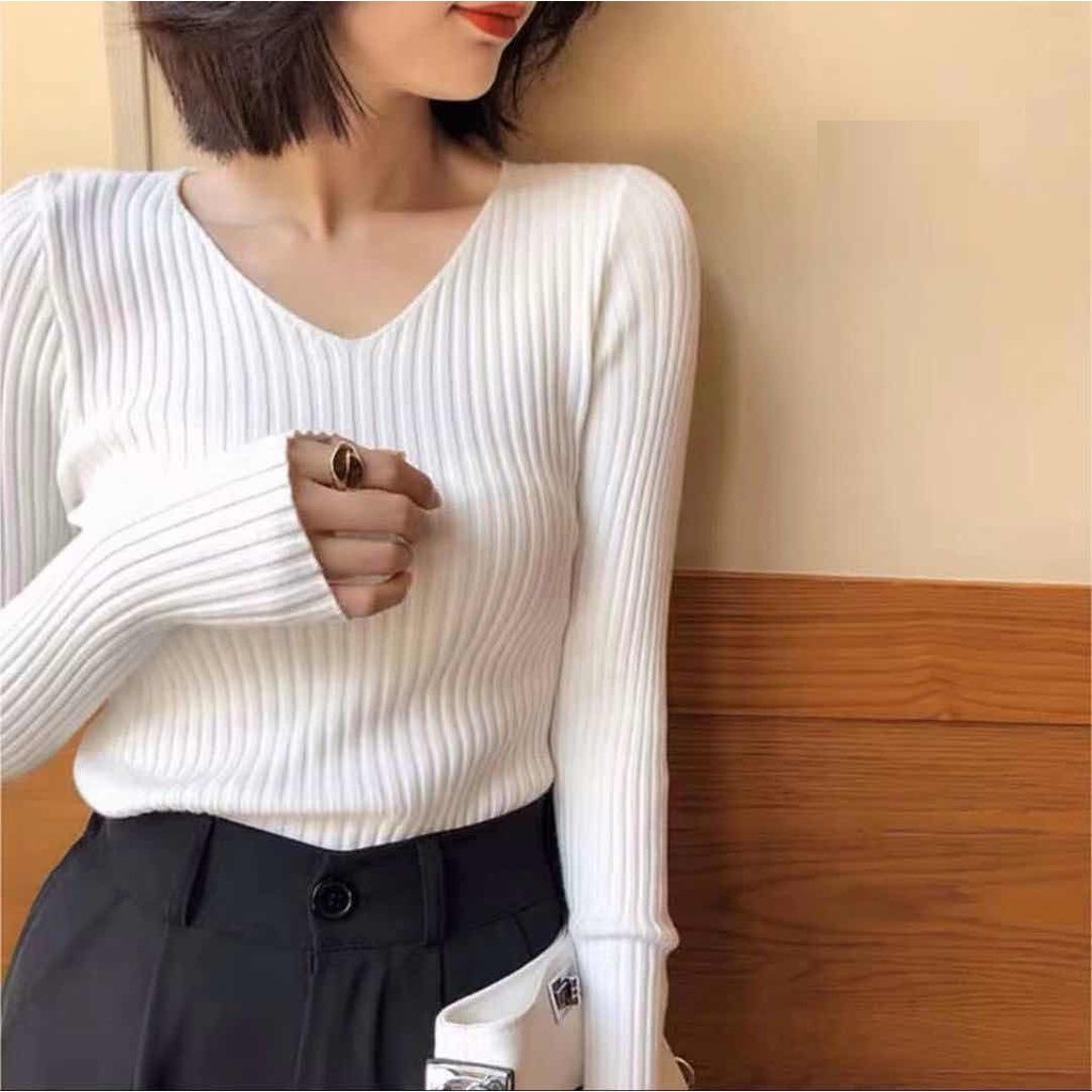 ÁO LEN CỔ TIM TAY DÀI